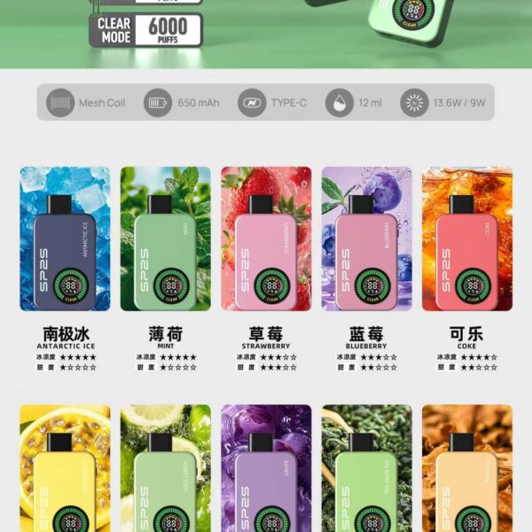 SP2S Air 12000口 一次性拋棄式電子煙（帶顯示器） SP2S12000口拋棄式  大容量拋棄式電子煙🔥台灣現貨🔥
