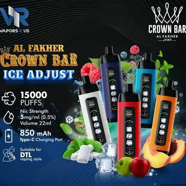 【台灣現貨】阿爾法赫水煙 Al Fakher15000口 皇冠系列 電子水煙 大煙霧 拋棄式電子煙 阿爾法赫主機 超大煙霧 送煙嘴